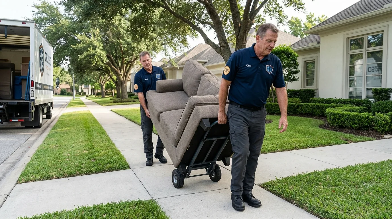 Local residential moving crew loading furniture in Grosse Pointe, MI